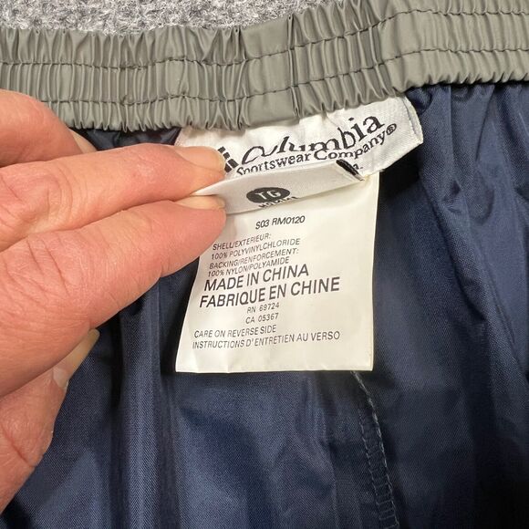 Vintage Columbia Rain Pants Men XL Extra Large Grey Elastic Waist Waterproof PVC - Picture 7 of 14